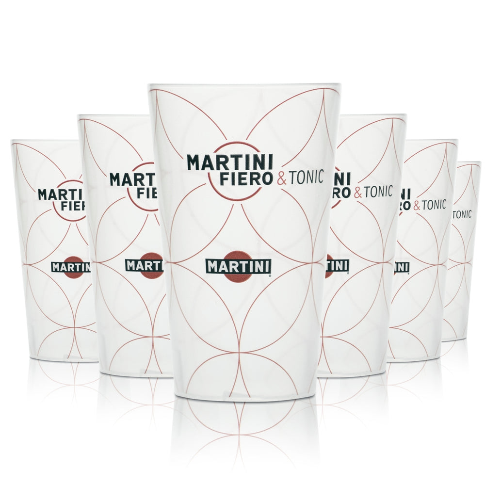 6x Martini cups 0.33l plastic hard plastic reusable glass glasses Fiero Tonic