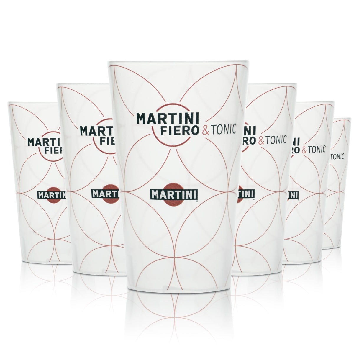 6x Martini cups 0.33l plastic hard plastic reusable glass glasses Fiero Tonic