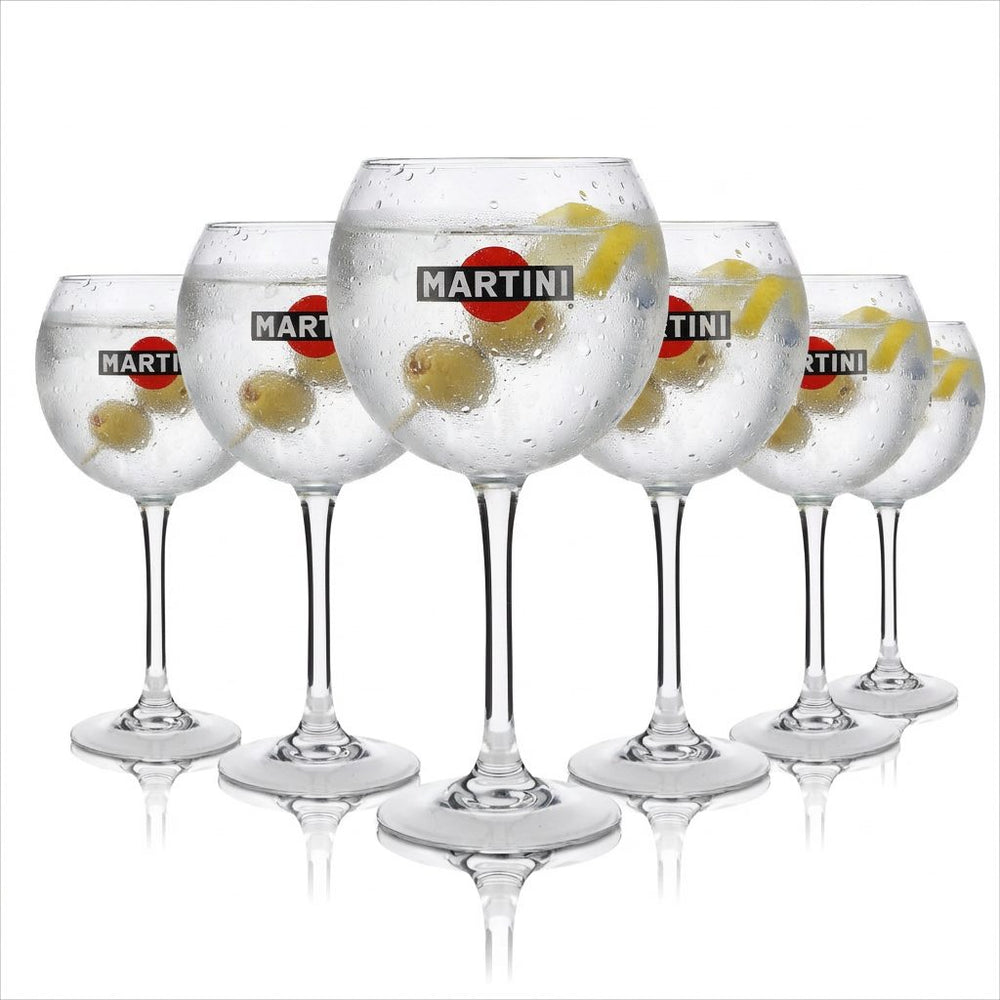 6x Martini Glass 0.47l Balloon Stem Goblet Glasses Long Drink Cocktail Catering
