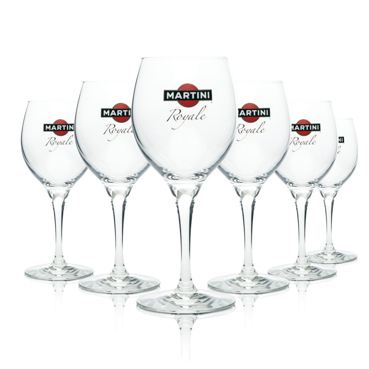 6x Martini Royale wine cocktail glasses, balloon, long drink, retro, gastro