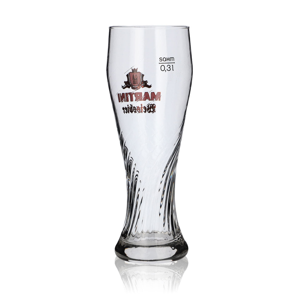 6x Martini Weissbier Glass 0.3l Beer Glass Glasses Relief Wheat Beer Glass – View 4