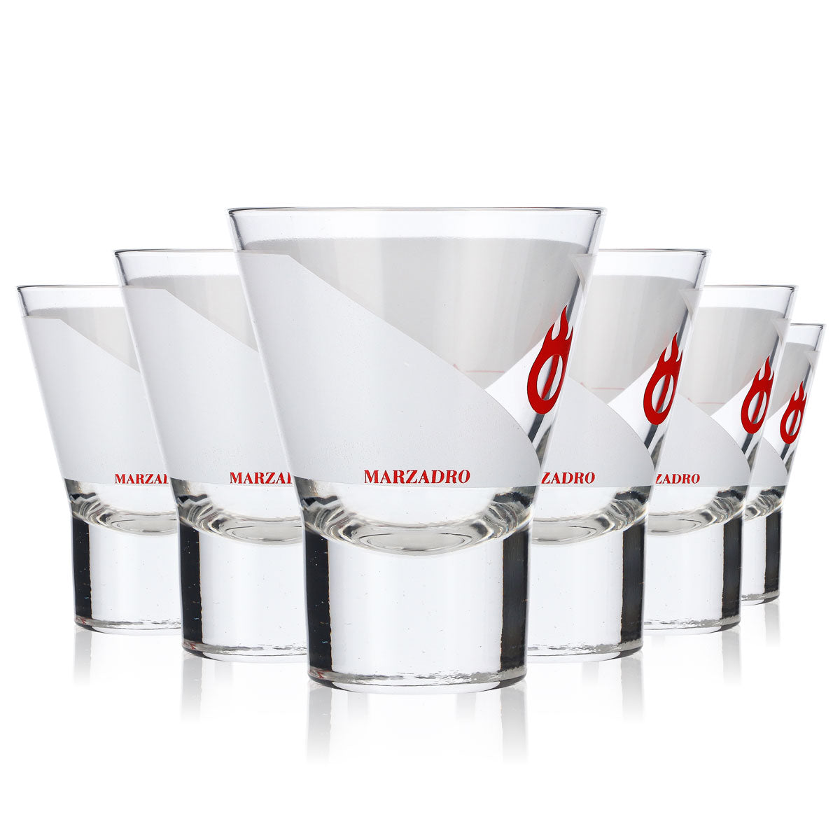 6x Marzadro Grappa Glass Tumblers/Mugs 4cl Red Logo – View 6
