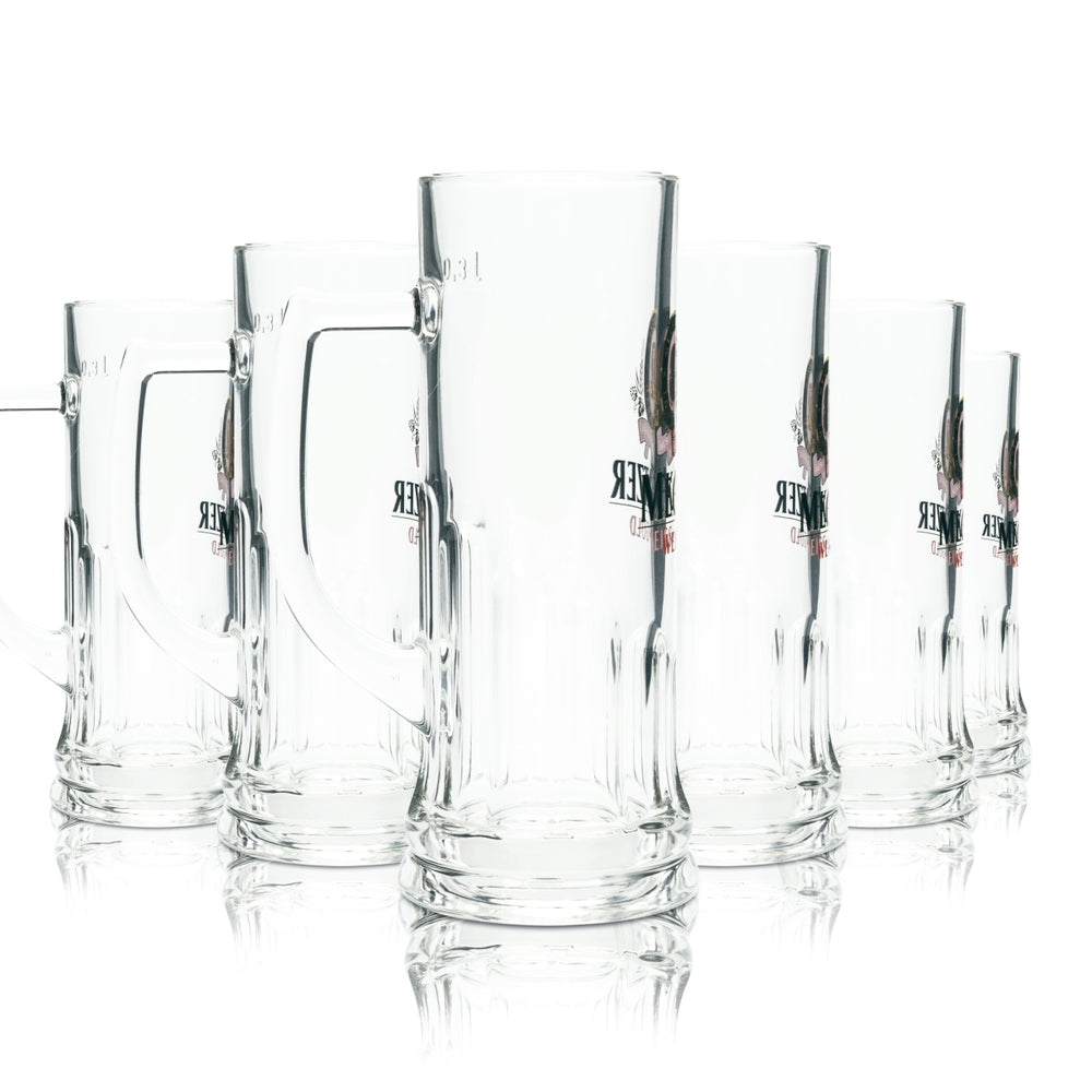6x Meckatzer beer glass 0.3l mug tankard glasses Löwen Brewery Allgäu Bar