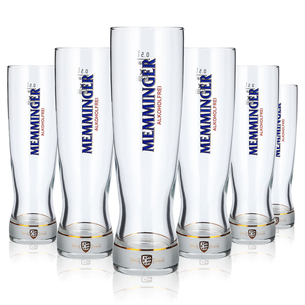 6 Memminger Beer Glasses, 0.5 L, Rastal Focus Beer Glasses, Willibecher (Set of 6)