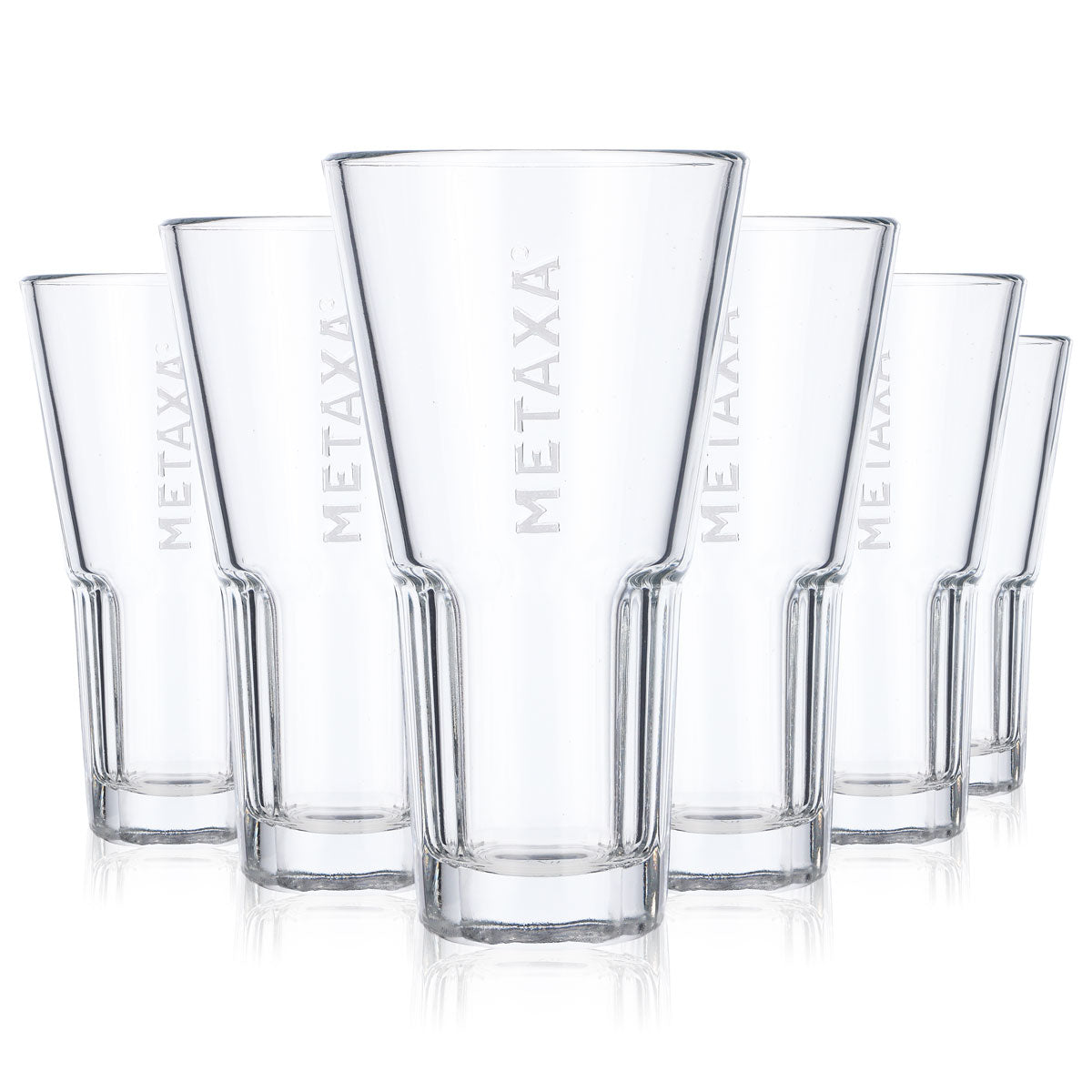 6x Metaxa brandy glasses, conical, 0.35 l, long drink glass, Rastal relief – View 5