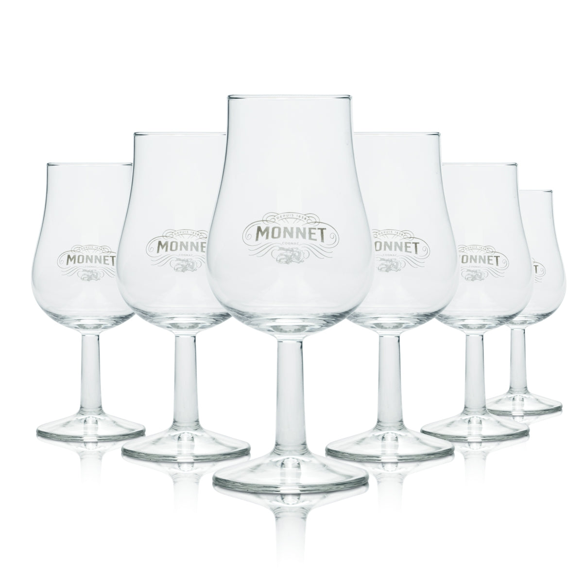 6x Monnet Glass 0.13l Nosing Tasting Swivel Glasses Cognac XO VS Brandy