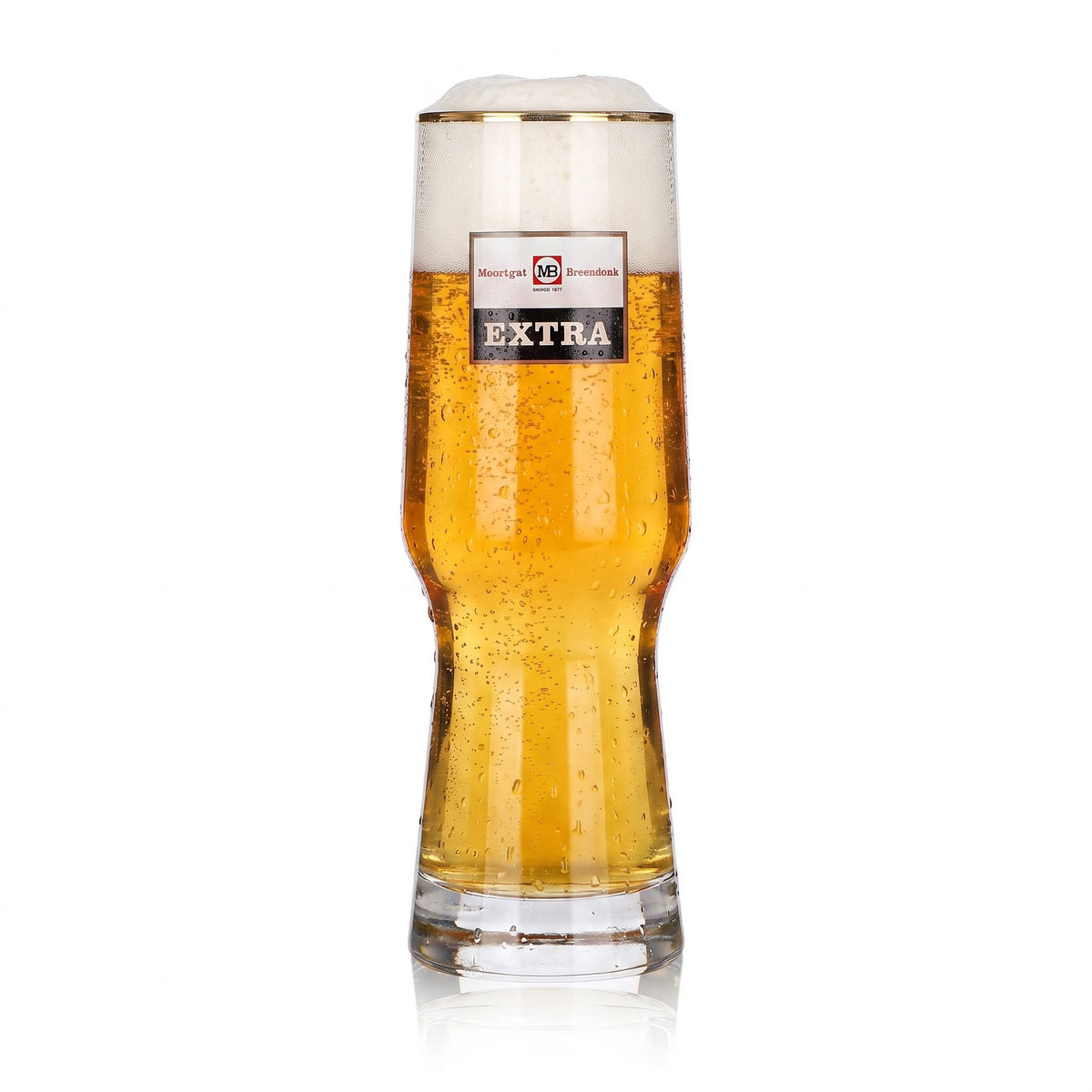 6 Moortgat Beer Glasses, 0.3 L "Extra" Mugs with Gold Rims – View 2
