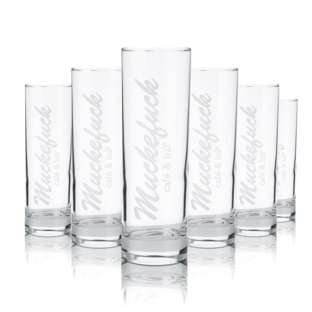 6x Muckefuck Glass 0,22l Longdrink Cocktail Coffee Glasses Set Bistro Cafe