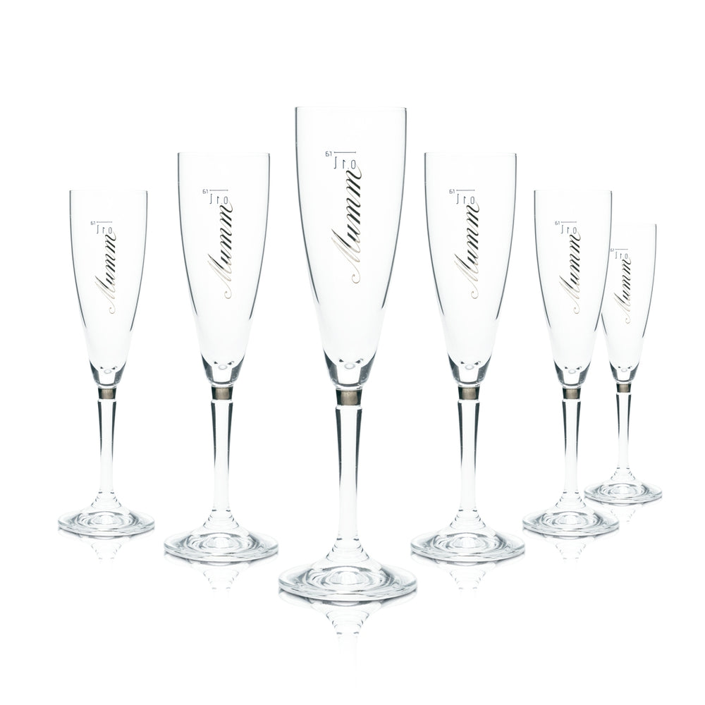 6x Mumm Sparkling Wine Glass 0.1L Flute Bowl Prosecco Champagne Style Glasses G.H. Gastro