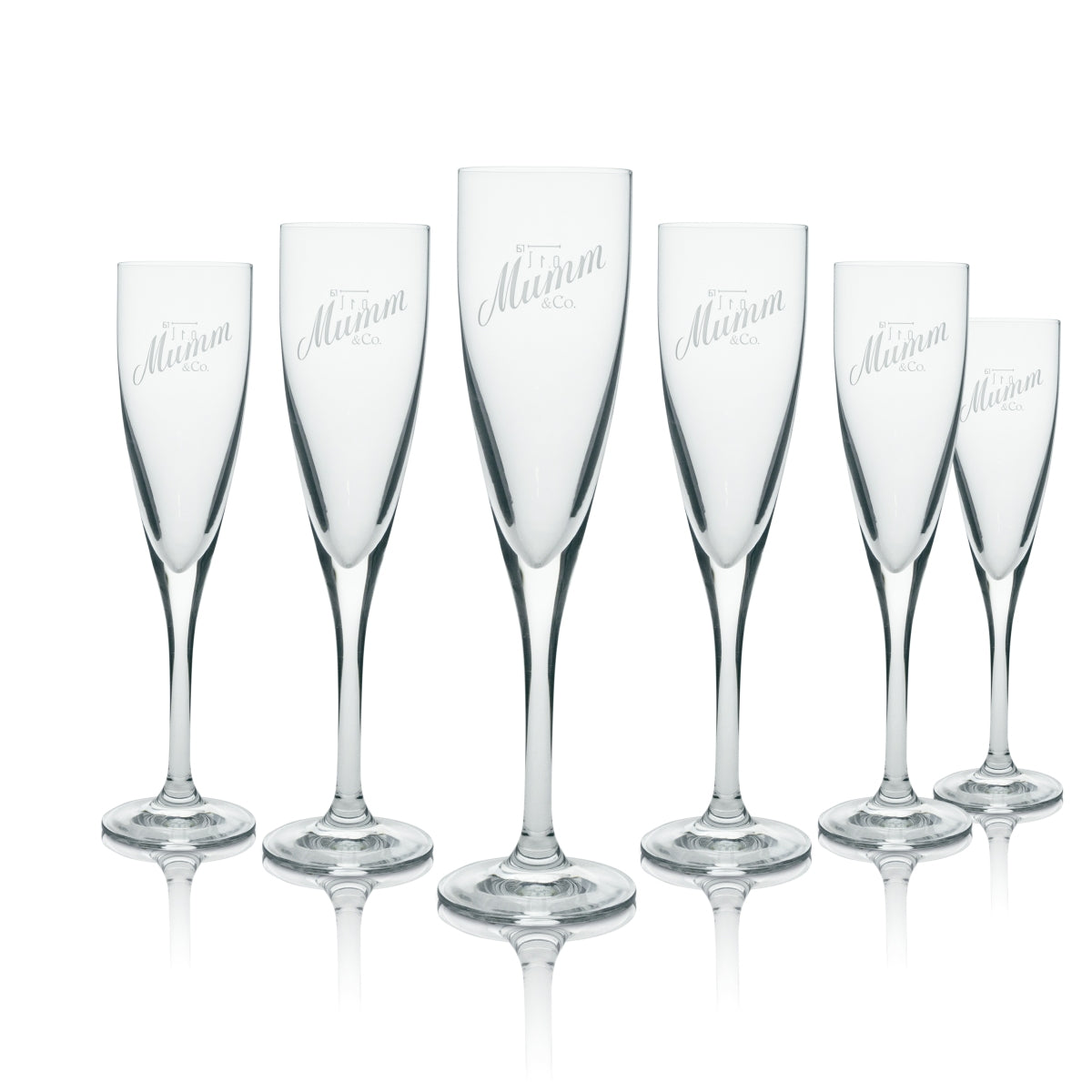 6x Mumm Sparkling Wine Glass Flute 100ml rastal