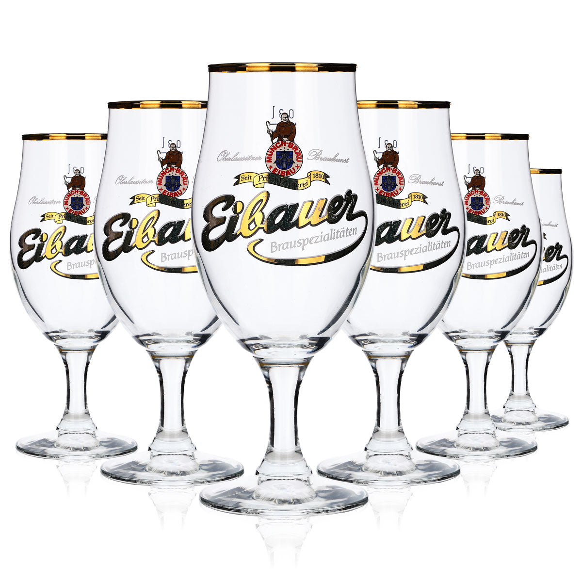 6x Münchbräu Eibau beer glass 0.3l trophy with gold rim "Eibauer Brauspezialitäten" – View 5