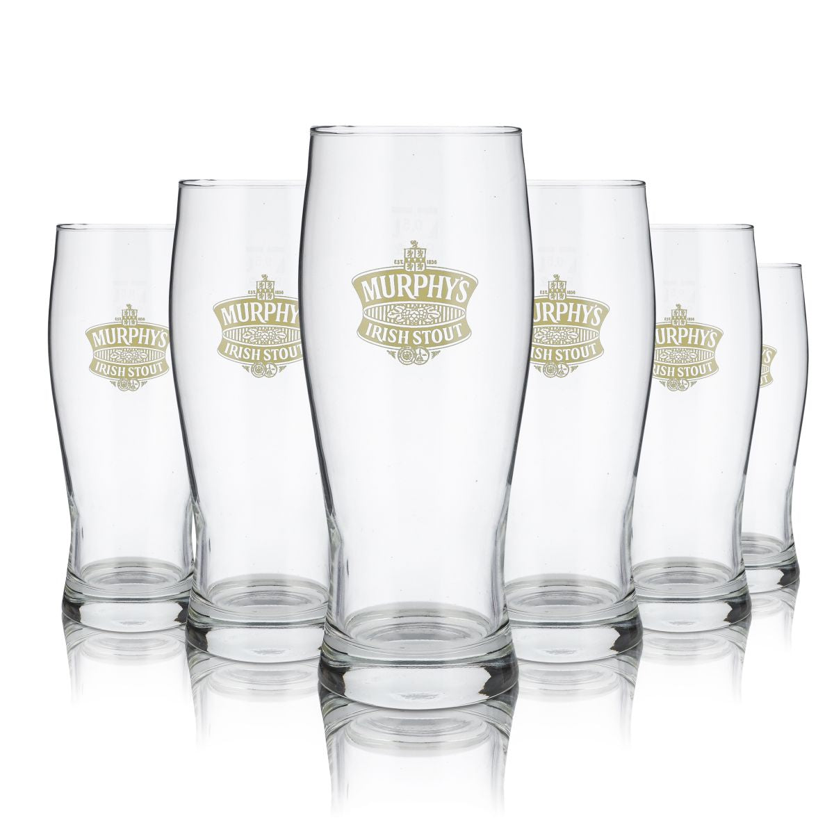 6x Murphy's Glass 0.5l Irish Stout Pint Beer Glass Mug Glass Set Brewery