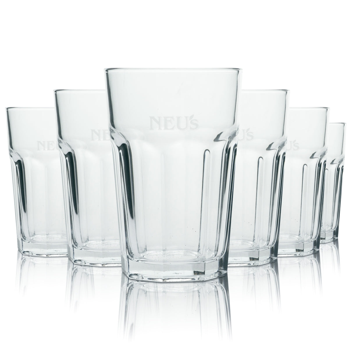 6x Neu's Juice Glass 0.4l Cup Relief Grantiy Glasses Spritzer Cocktail Long Drink