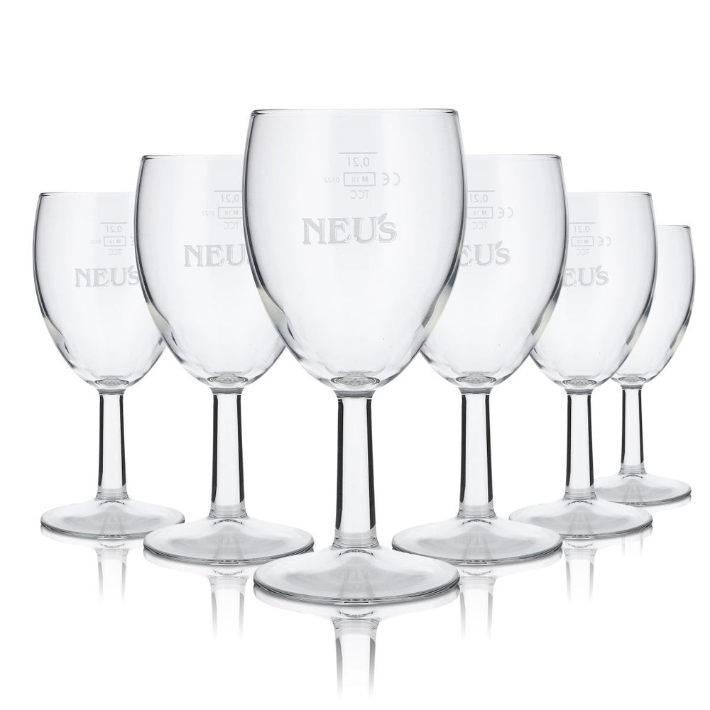 6x Neus glass 0.2l goblet glasses set TCC Saxon juice mineral water sparkling Gastro