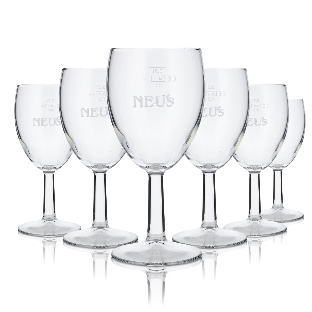 6x Neus glass 0.2l goblet glasses set TCC Saxon juice mineral water sparkling Gastro