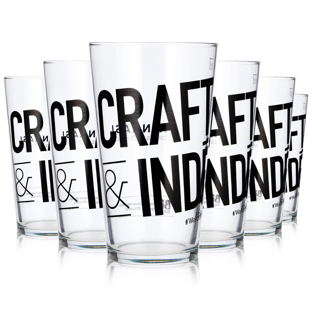 6 Ninkasi Beer Glasses, 0.5 L, Craft & Inde Rastal Conil Beer Glasses (Set of 6)