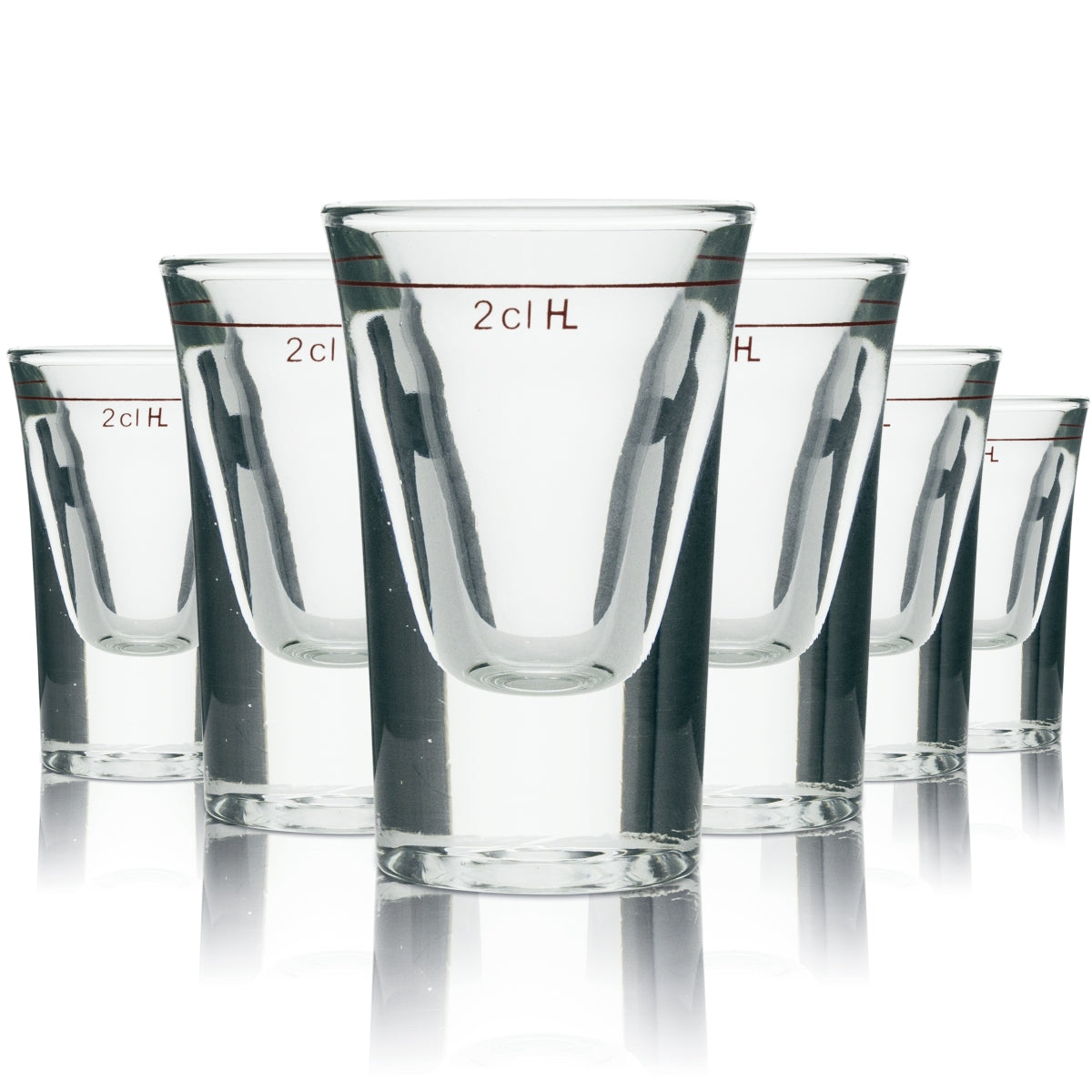 6x No Name Glass Shot Junior Stamper 2.7cl