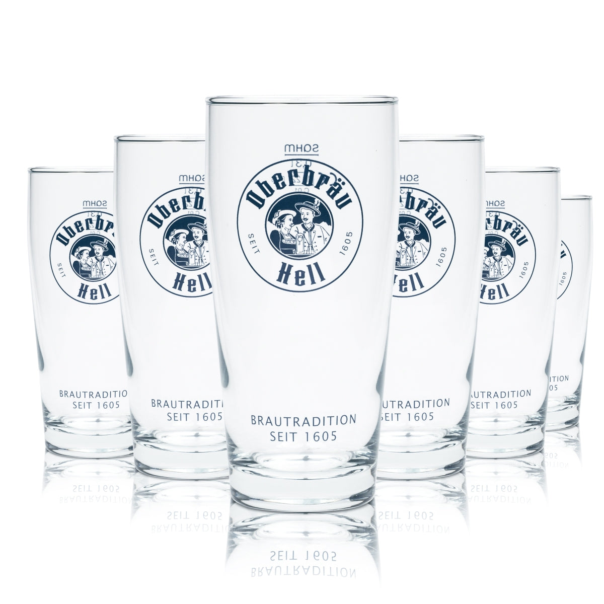 6x Oberbräu Beer Light Glass 0.3l Willibecher Sahm Glasses Tumbler Cup Tulip Bar