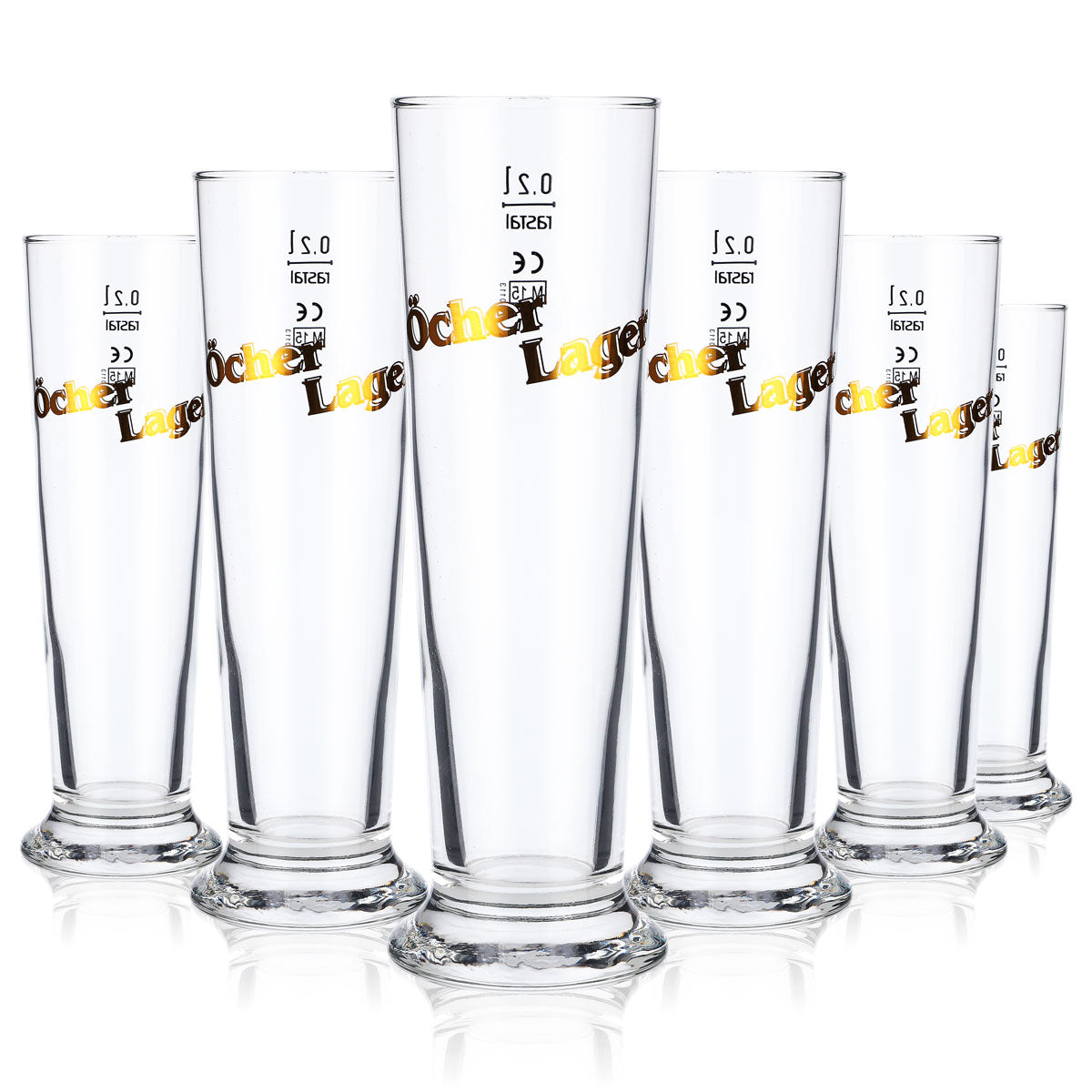 6x Öcher Lager Beer Glass Beer Glasses Glass Glasses 0.2l Mug/Beer Mug Rastal – View 5