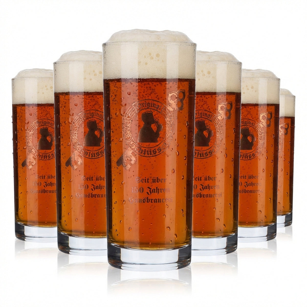 6x Original Schlüssel Beer Glass Altbier Glasses 0.3l Stange Ritzenhoff Cristal