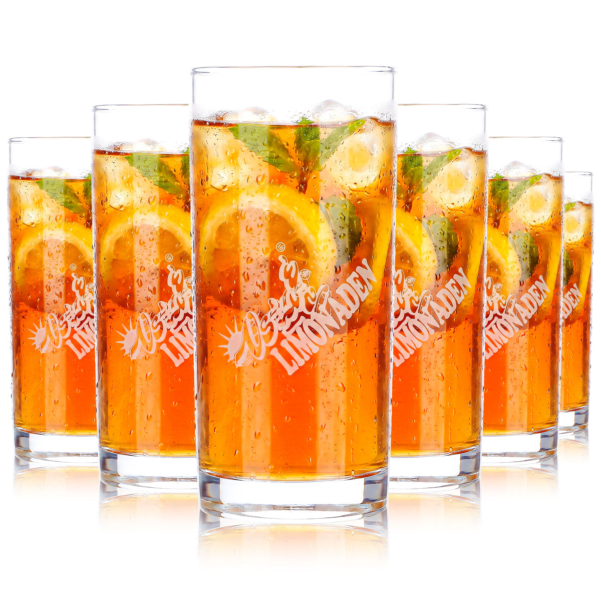 6 Osta Juice Glass Cups, 0.2 L, White Osta Logo, Osta Lemonades