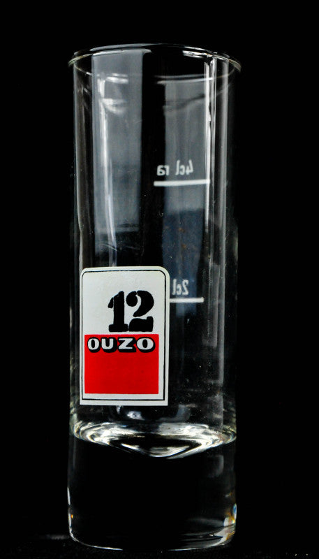 6x Ouzo Anise Liqueur Shot Stamper Short Glass "Ouzo12" 2cl, 4cl