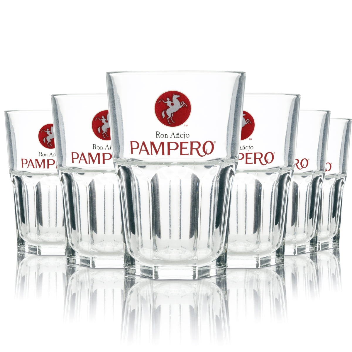 6x Pampero Rum Long Drink Glass 36cl stackable