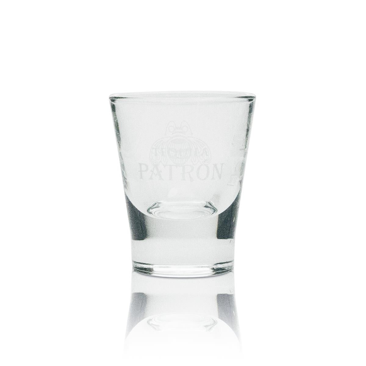 6x Patron Tequila Glass Shot with White Lettering – View 2