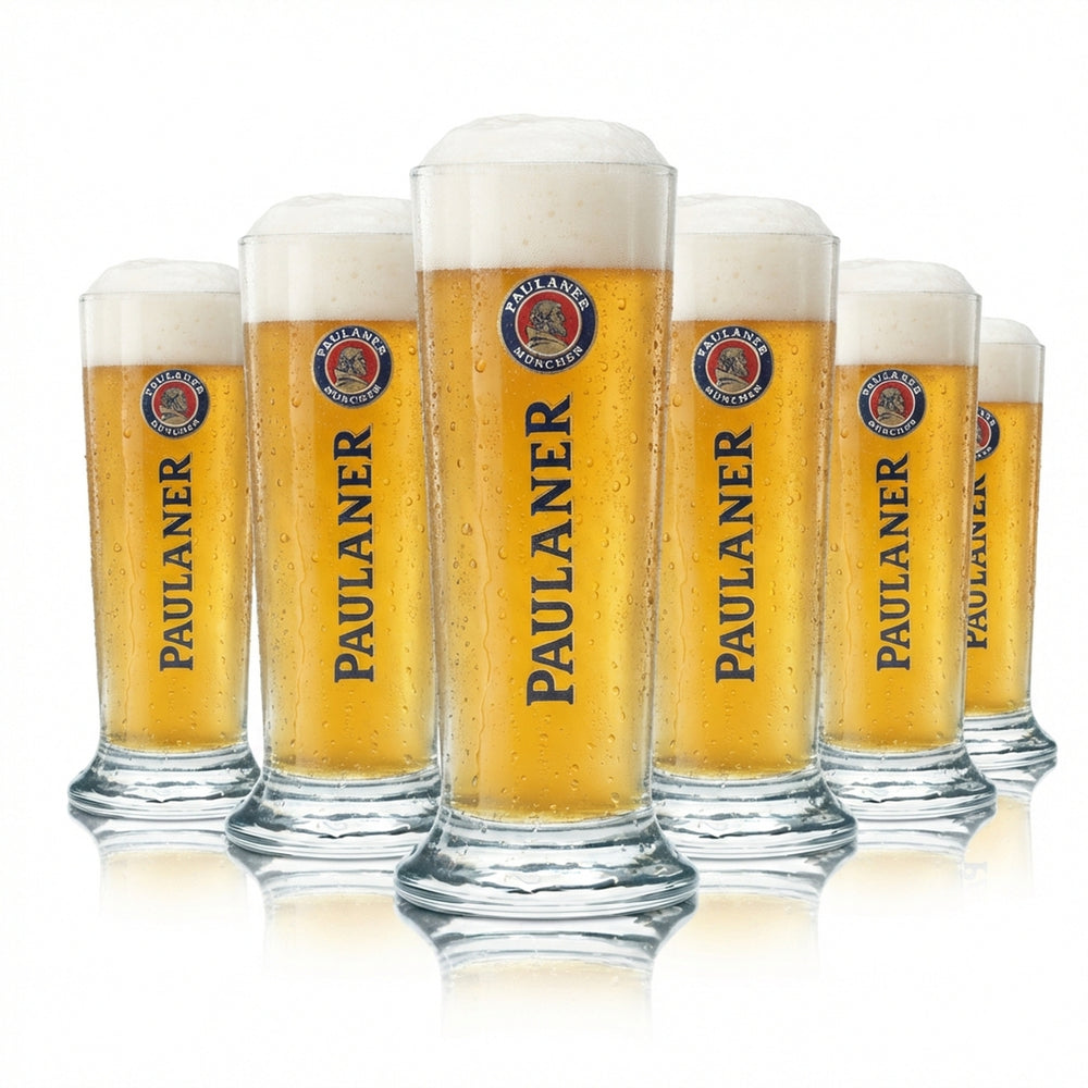6x Paulaner Beer Glass 0.1l Mini Trophy Cup Wheat Beer Glasses Gastro Bar