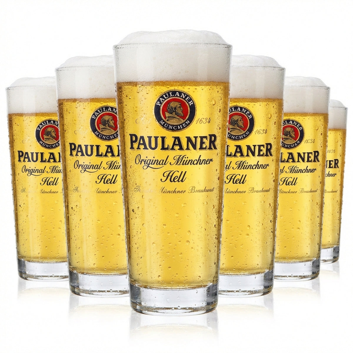 6x Paulaner beer glass 0.25l mug Beer glasses Frankonia Original Munich Hell