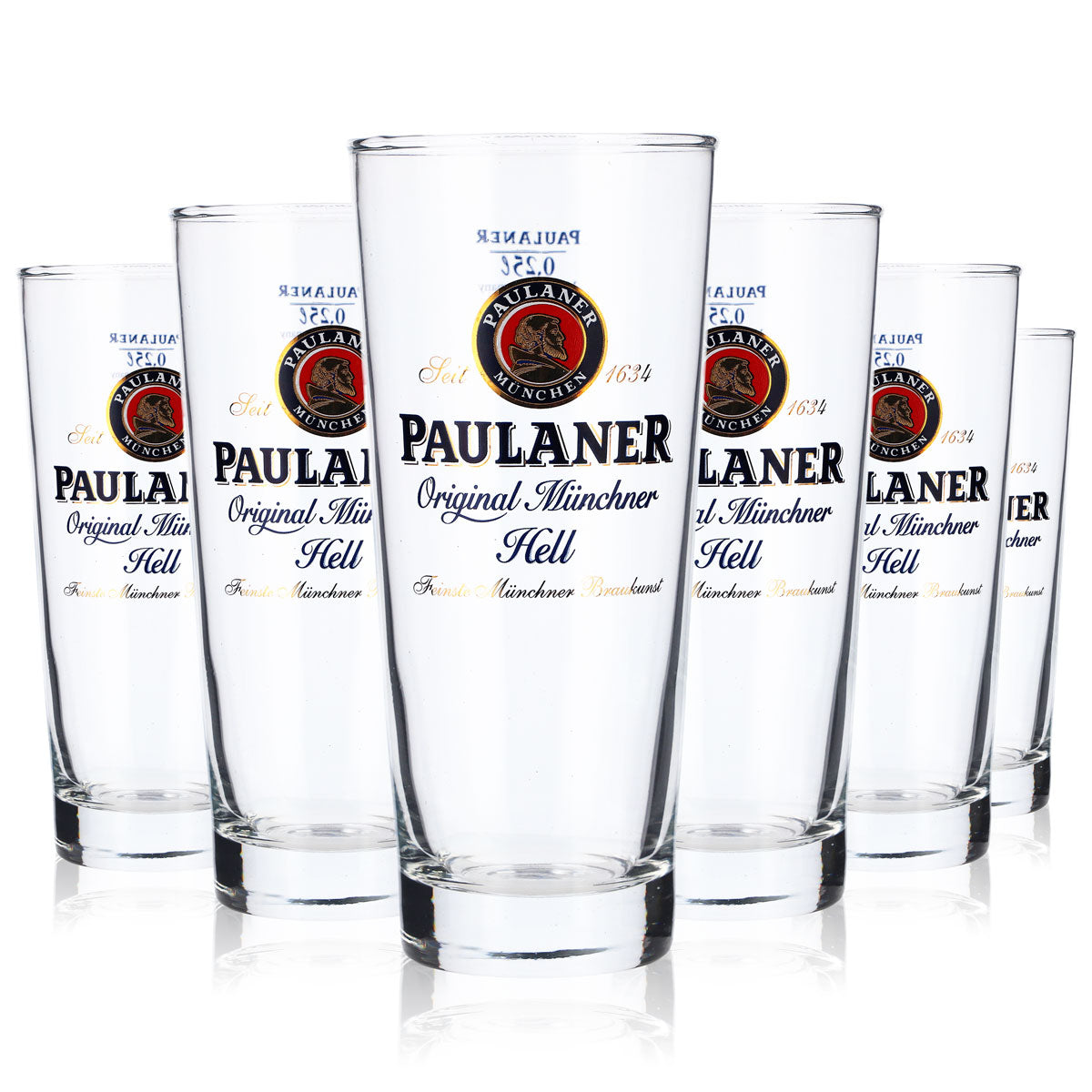 6x Paulaner beer glass 0.25l mug Beer glasses Frankonia Original Munich Hell – View 5