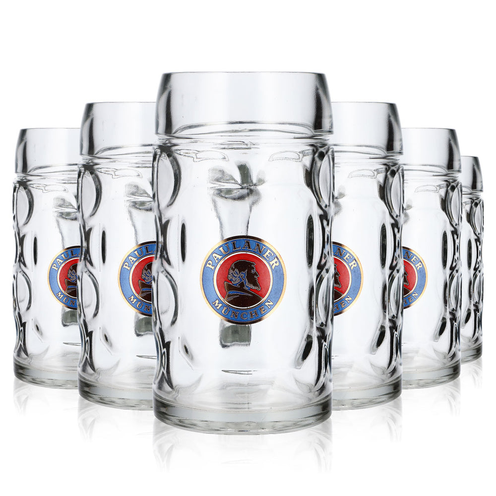 6x Paulaner beer glass beer mug beer stein 0.5l jug !!!B-STOCK!!! Contour