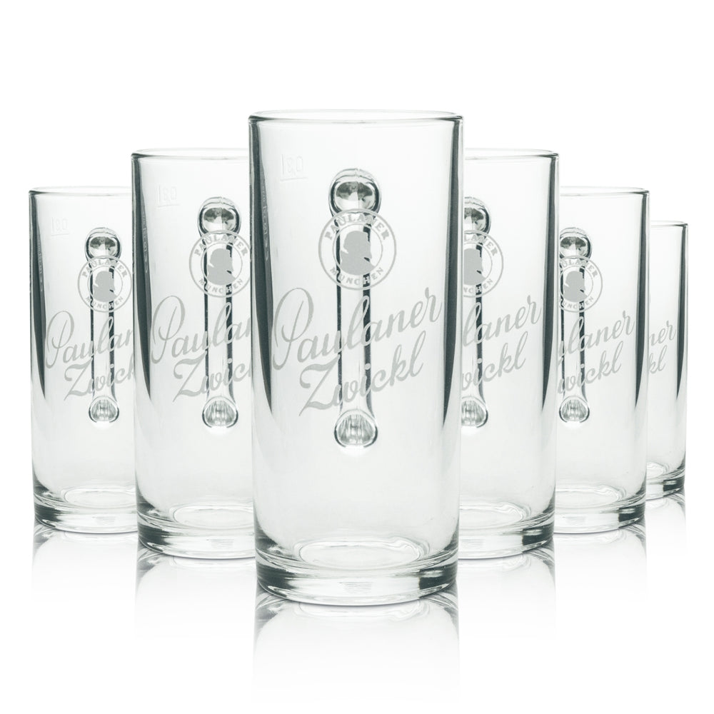 6x Paulaner beer glass mug beer stein tankard 0.3l Zwickl Sahm