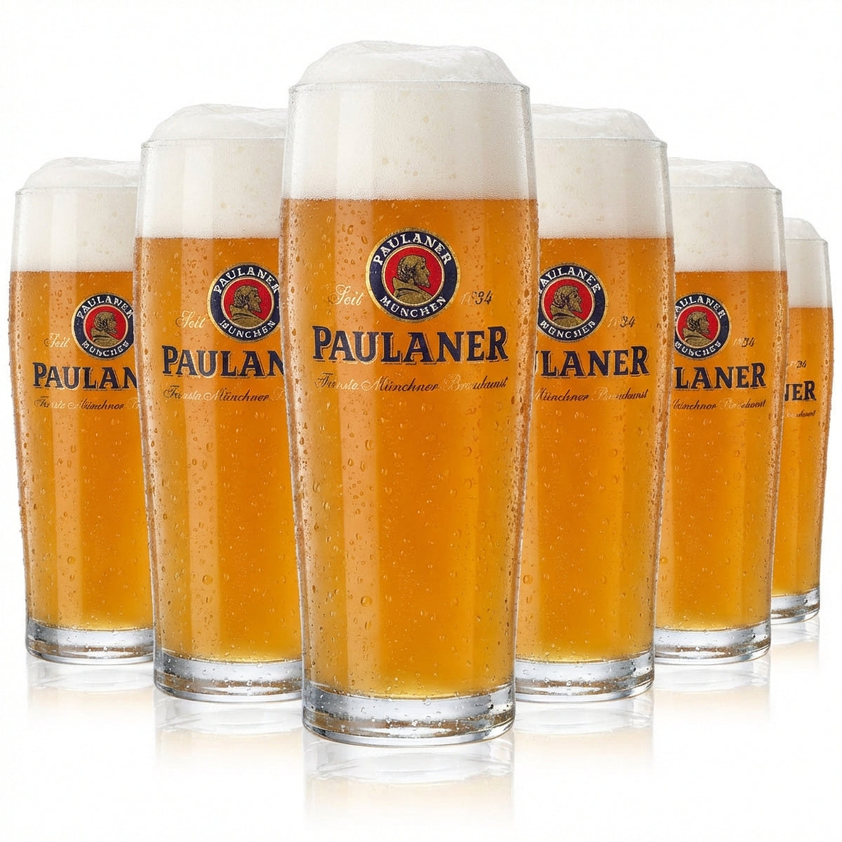 6x Paulaner glass Willi mugs 0.3l glasses Beer glasses Beer mugs Sahm Gloria
