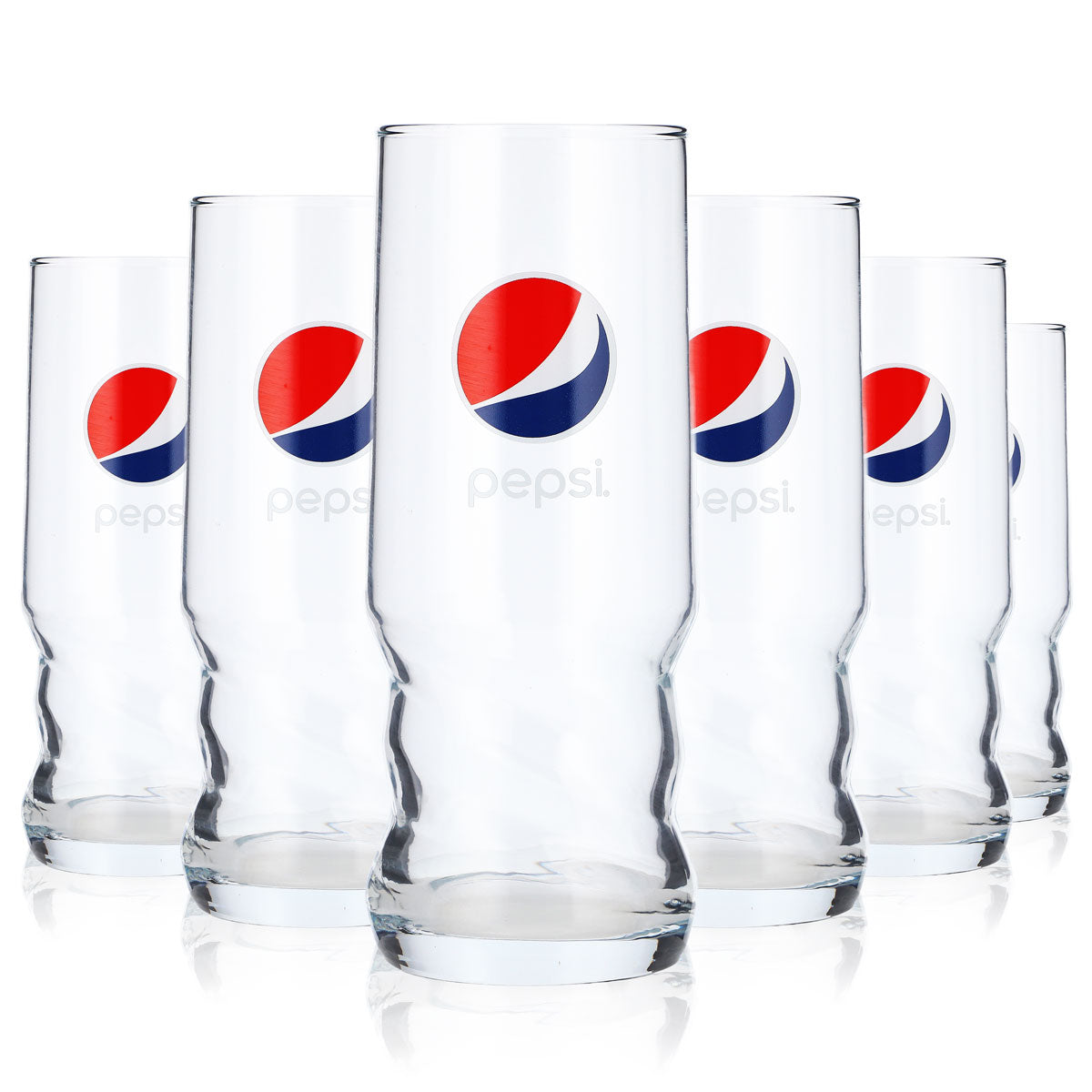 6x Pepsi Cola Exclusive Cola Glasses Mug Glass "AXL Swing Form" 0.3l