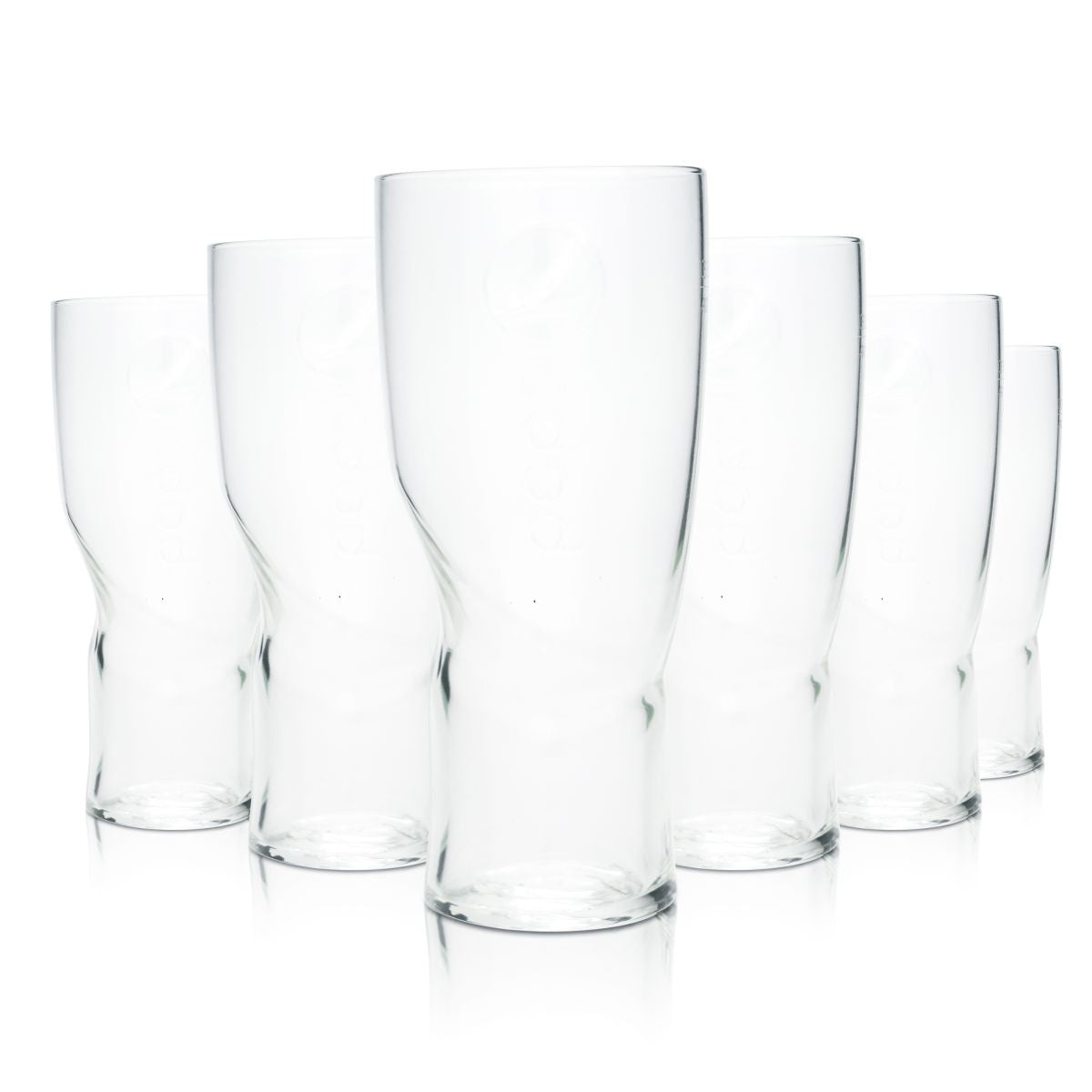 6x Pepsi Glass 0.3l Contour Drinking Glasses Willibecher Cola Soft Drink Limo Glasses