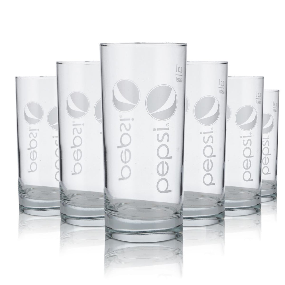 6x Pepsi glass 0.3l lemonade glass Willi tumbler soft drink glasses set Gastro Cola