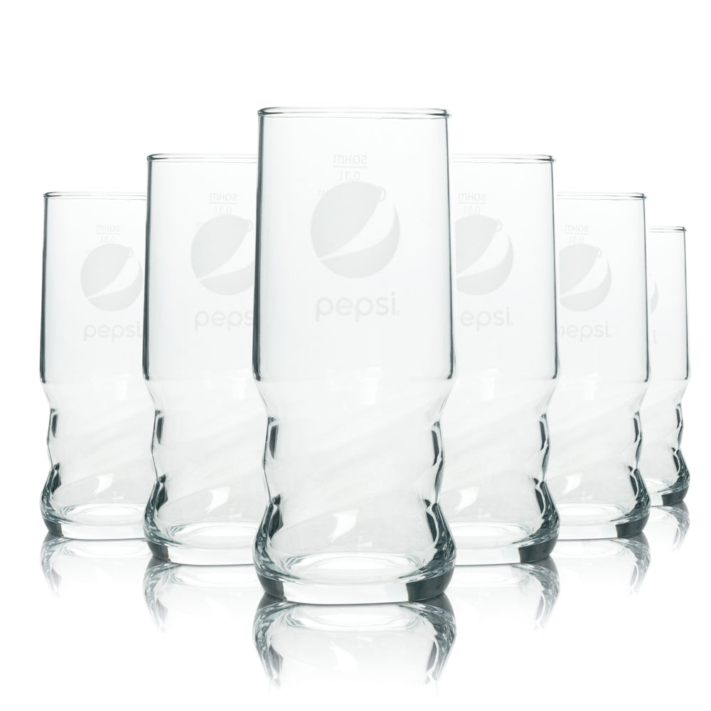 6x Pepsi soft drink glass 0.3l cup AXL long drink soda cola glasses catering bar