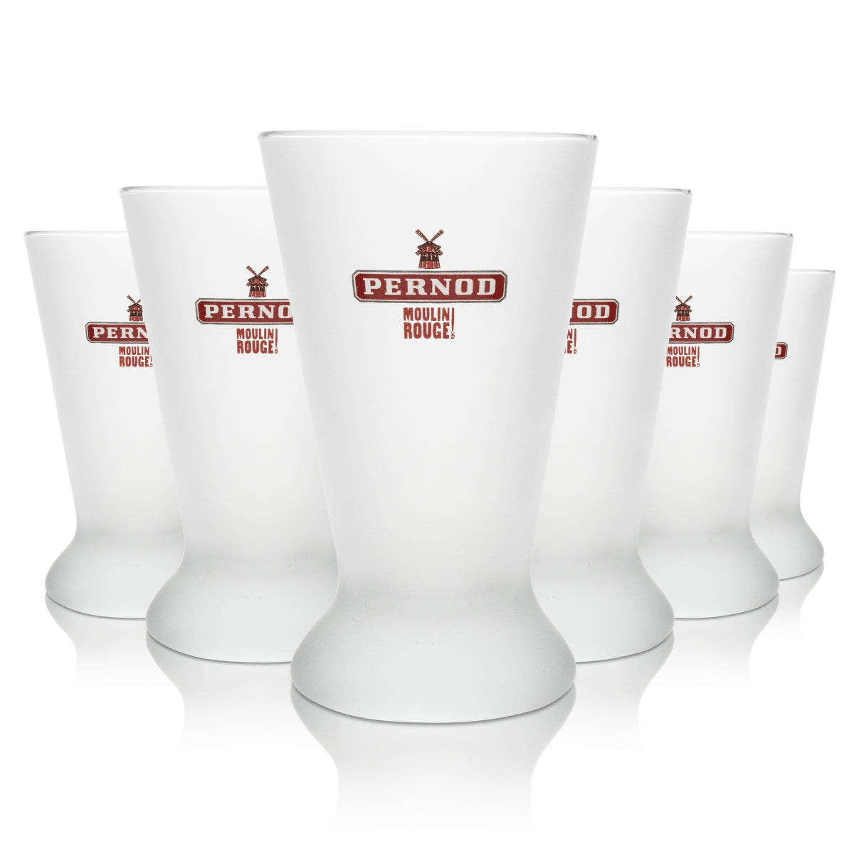 6x Pernod liqueur glass, frosted glass, 250 ml