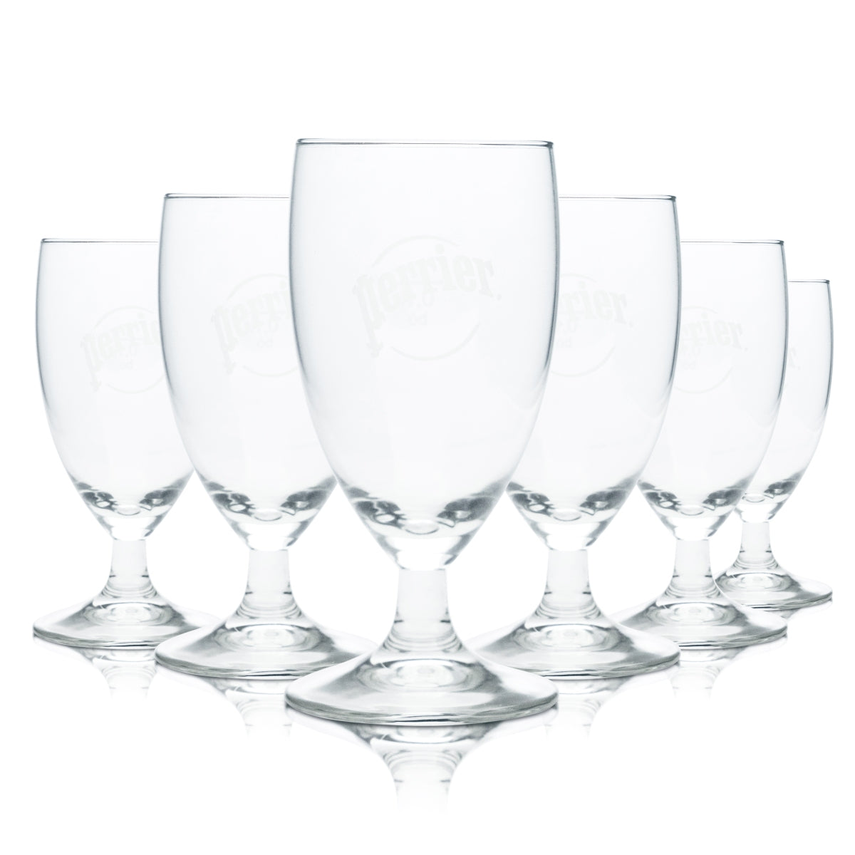 6x Perrier water glass 0.1l goblet glasses Mineral spring sparkling water Gastro Bar