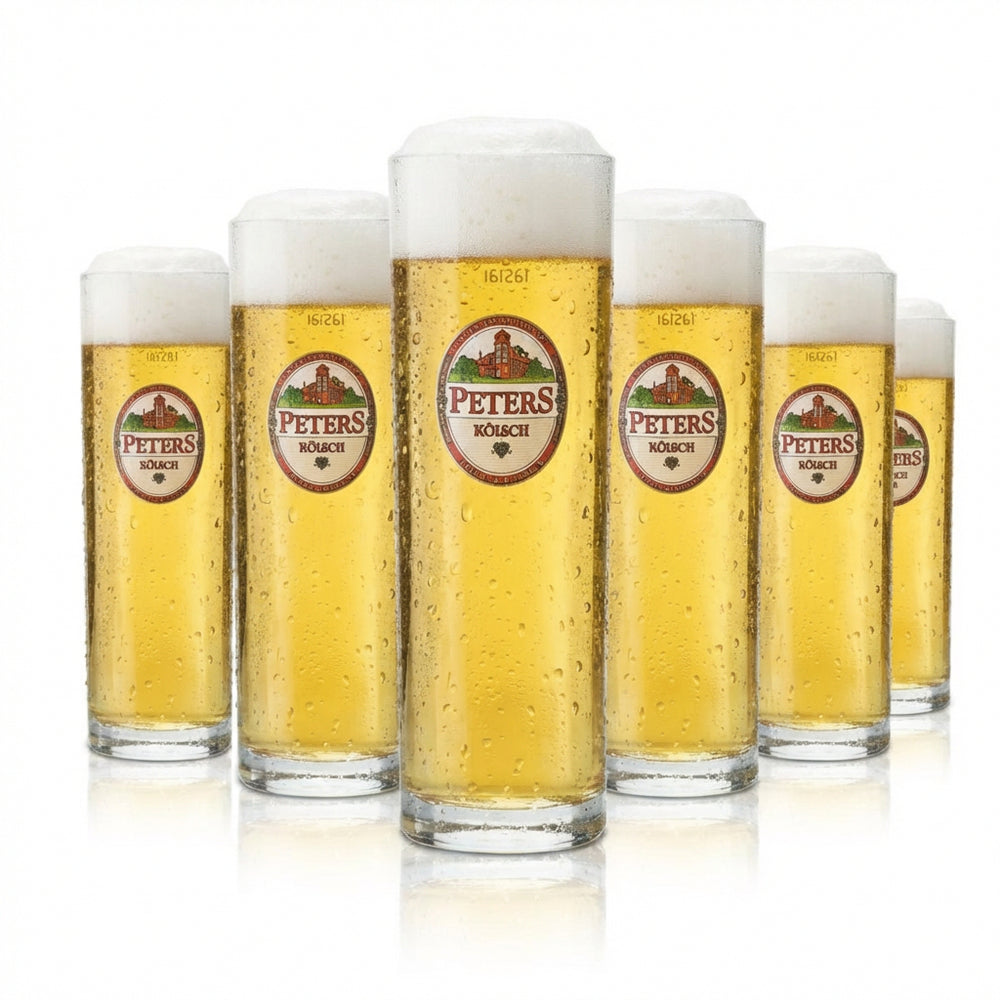 6x Peters Kölsch beer glass 0.2l Kölsch Stange glasses set Altbier glasses brewery