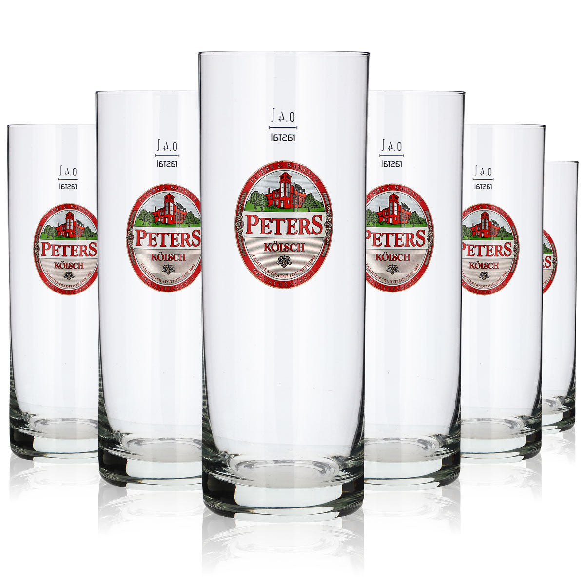 6x Peters Kölsch Glass 0.4l Mug Kölsch Beer Glasses Set Brewery Pub – View 5