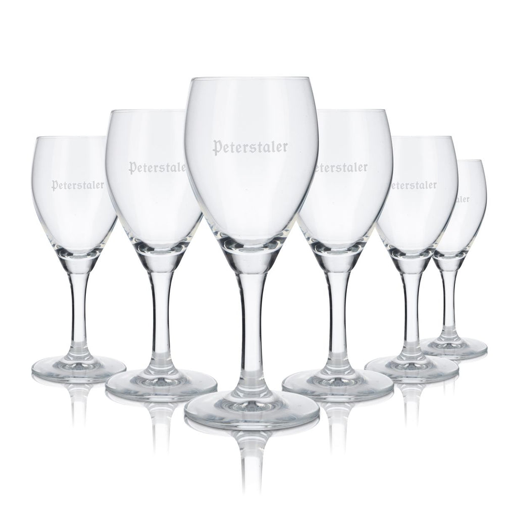 6x Peterstaler glass 0.18l mineral water sparkling soda goblet set Gastro