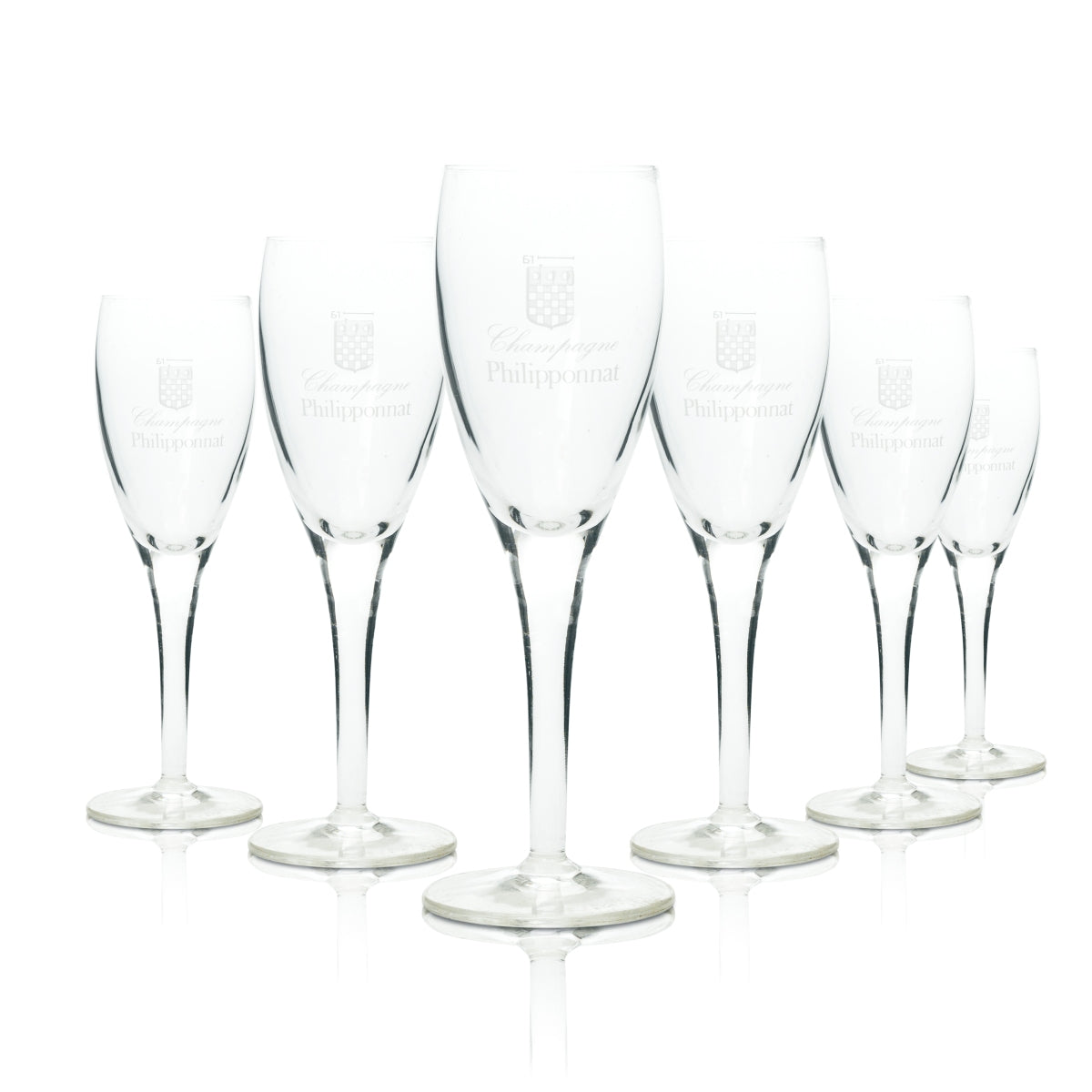 6x Philipponnat Champagne Glass 0.1l Flute Rastal Flute Sparkling Wine Glasses Prosecco Bar