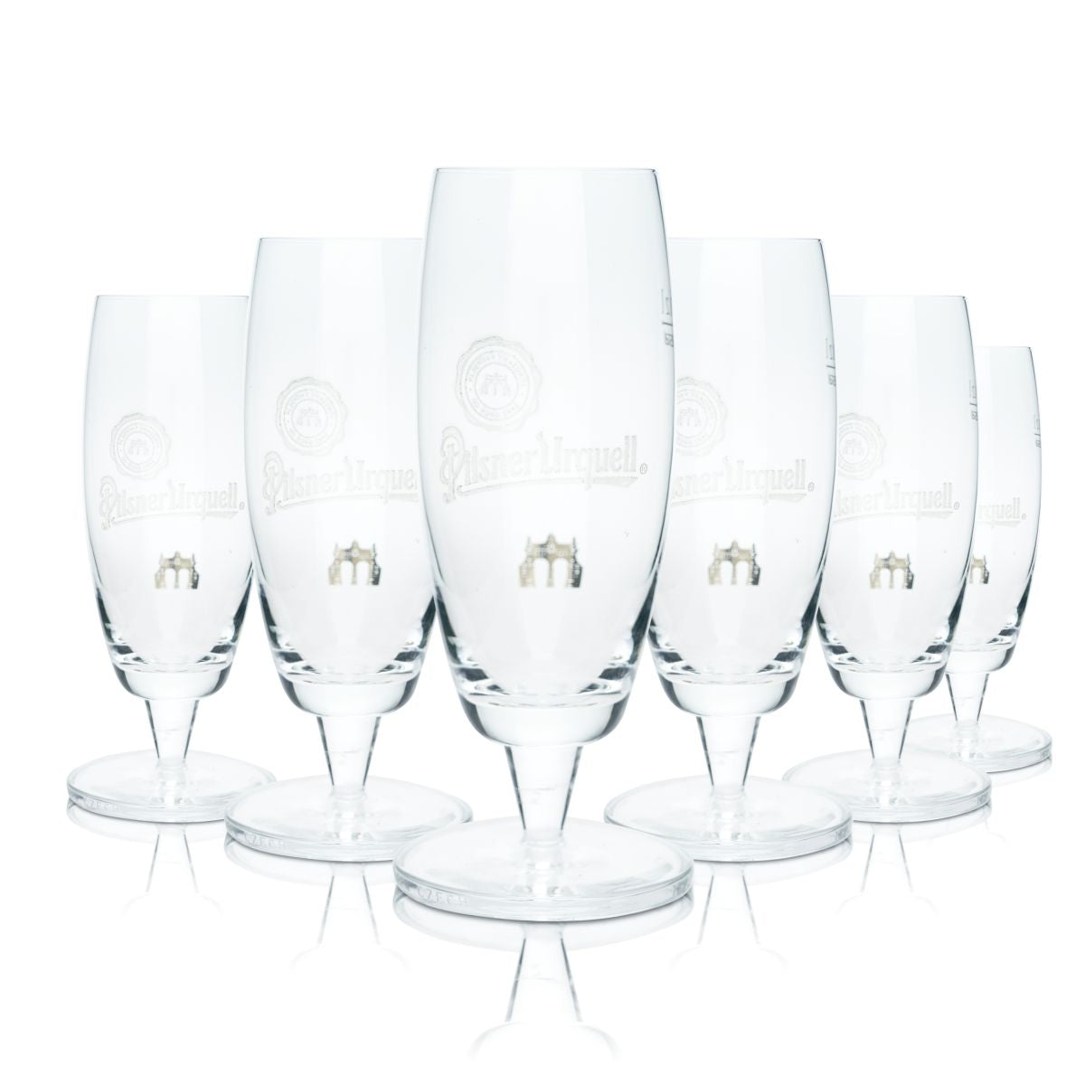 6x Pilsener Urquell beer glass 0.2l Pilstulpe goblet glass set Brewery Czech