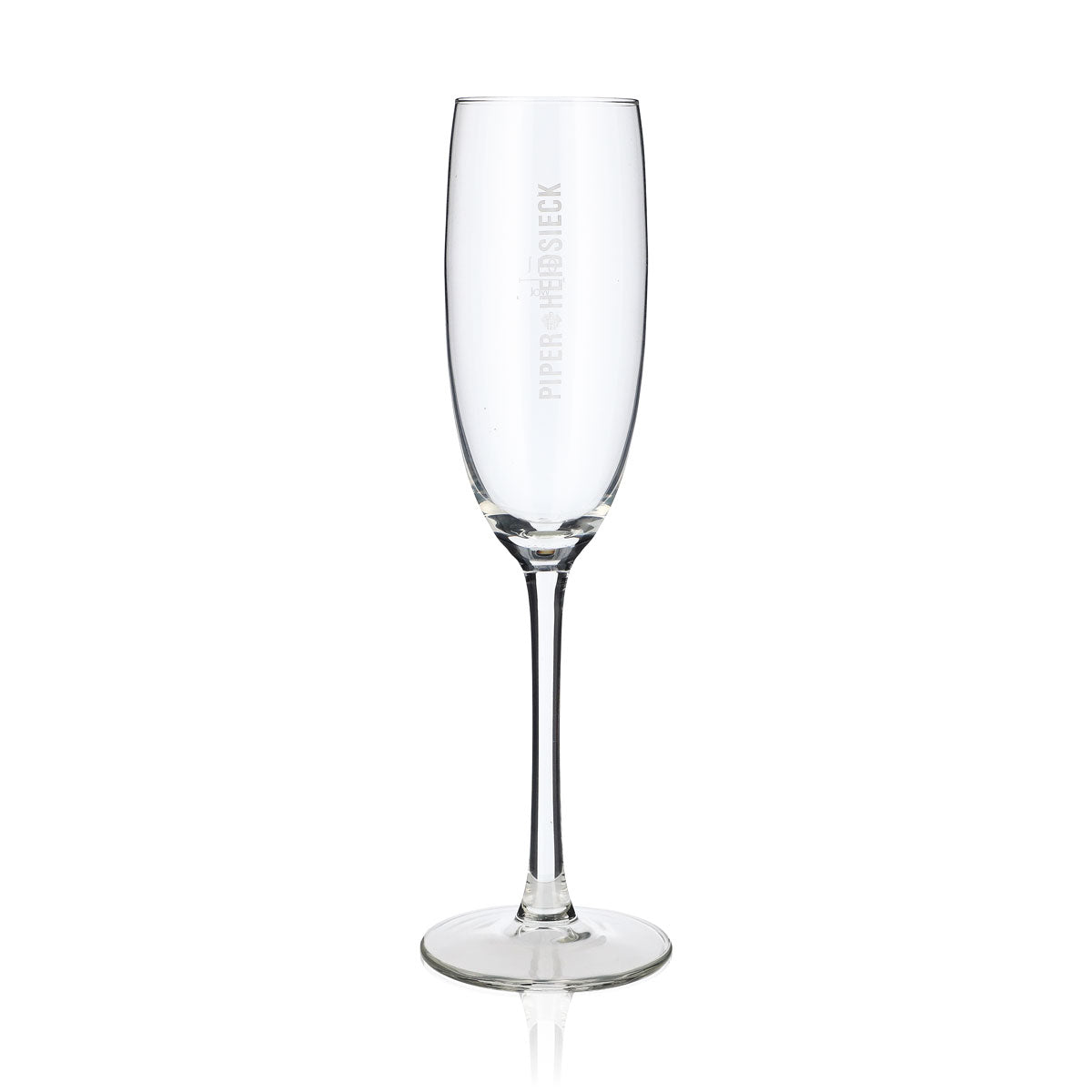 6x Piper-Heidsieck Champagne Glass 0.1l Flute Glass Logo Satin Finish Vertical – View 2