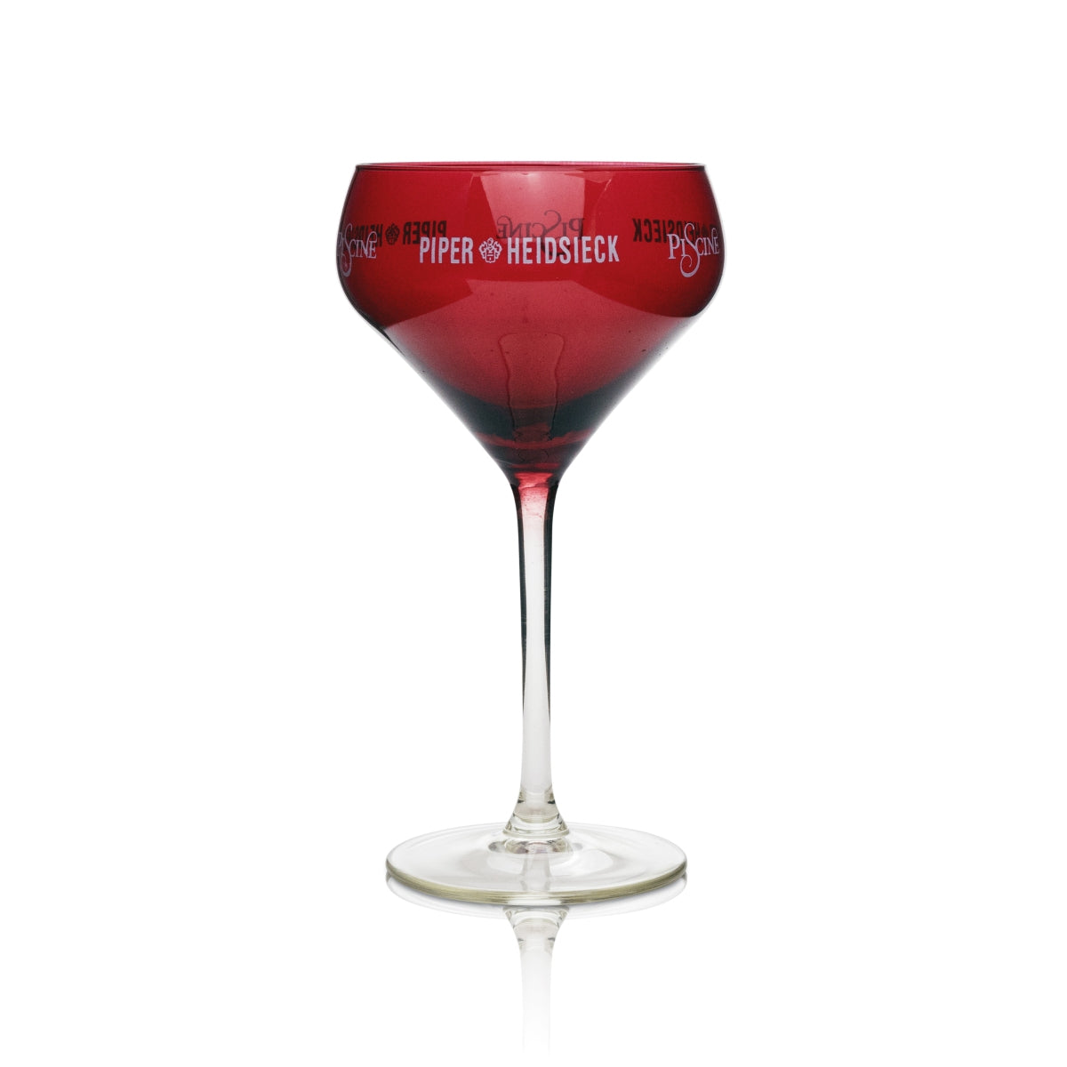 6x Piper-Heidsieck Champagne Glass Piscine Flute Red – View 2