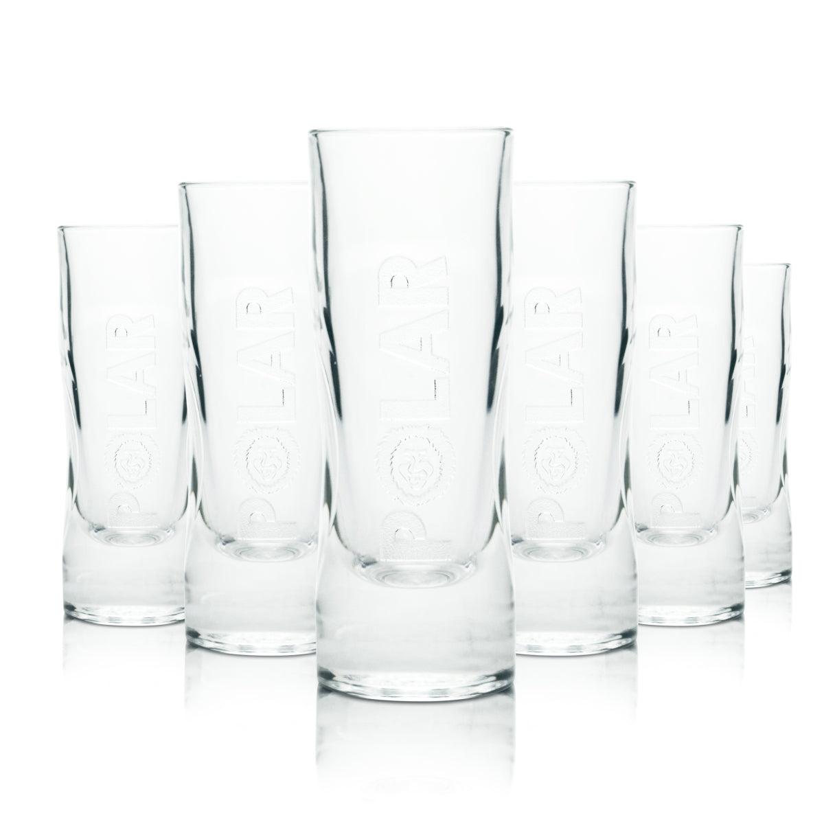 6x Polar Glass 4cl Shot Short Stamper Glasses Contour Strawberry Passion Fruit Lime