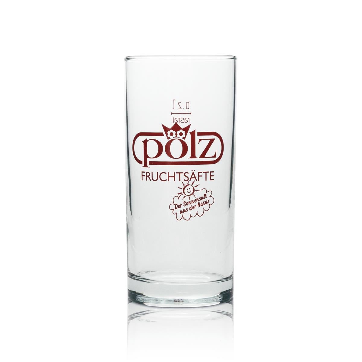 6x Pölz juice glass 0.2l red lettering – View 2