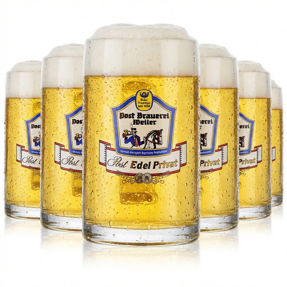 6x Post Brewery Weiler Beer Glass Beer Mug Glasses 0.3l Beer Mug